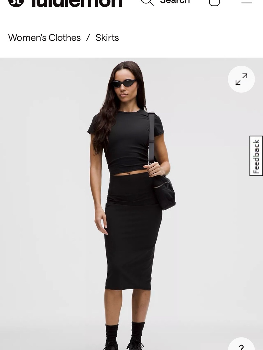 lululemon athletica Black Pencil Midi Skirt